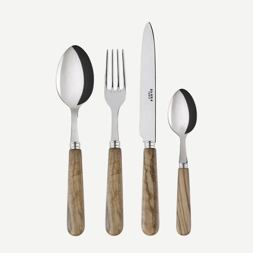 Lavandou 24 pc Cutlery Set | Olive Wood