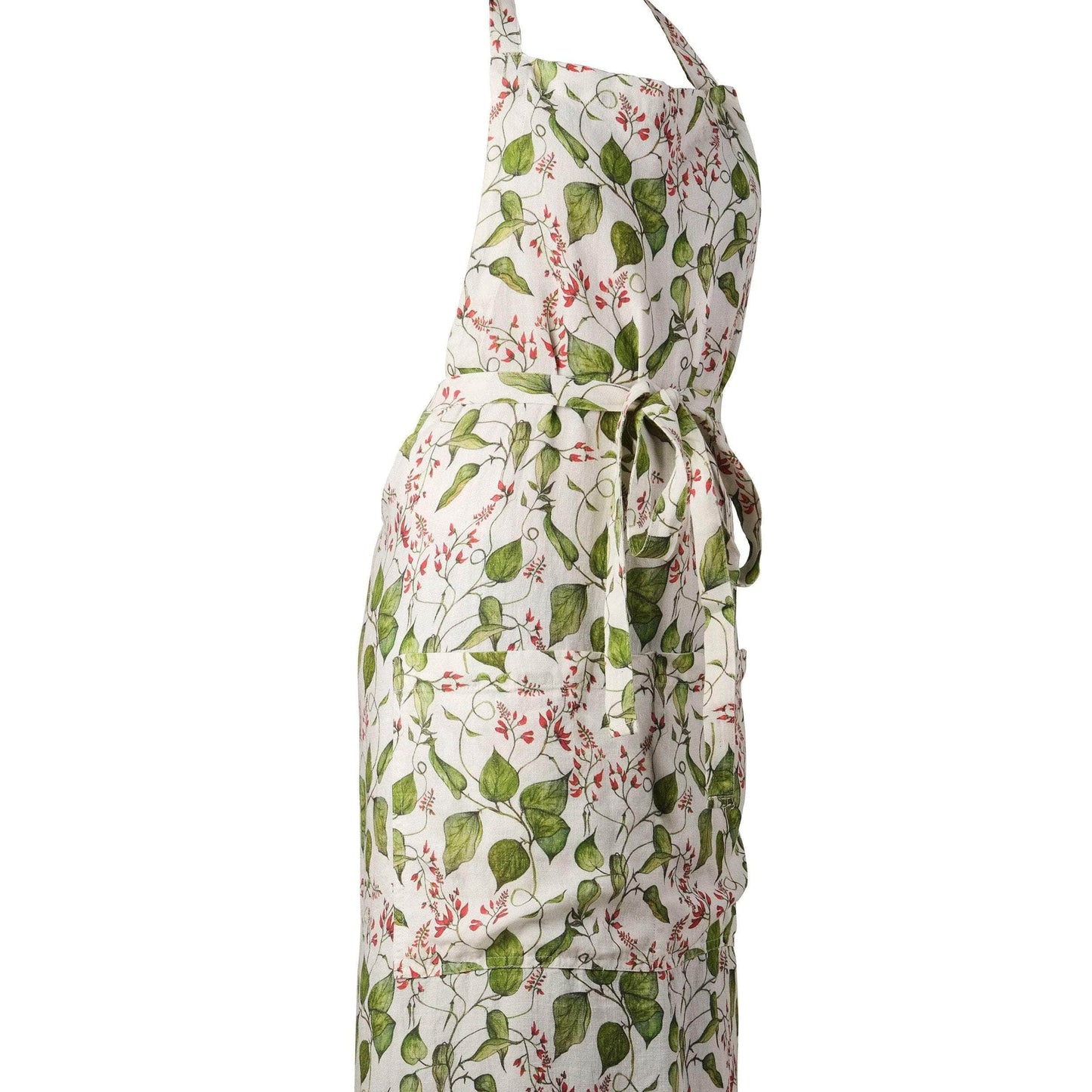 Bean Flower printed Linen Apron