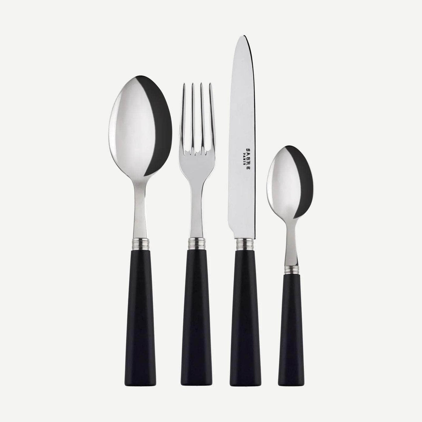 Natural 24 pc Cutlery Set | Black Laminated Wood