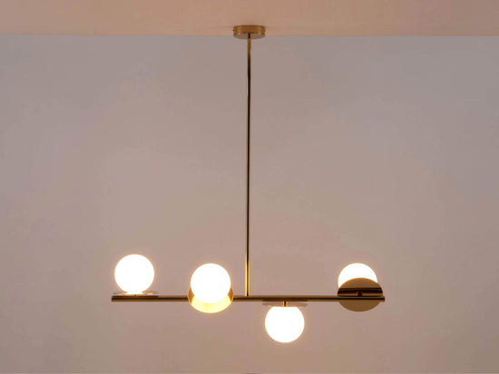 Brass opal disc ceiling light