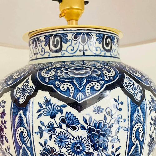 Antique Delft Boch Lamp