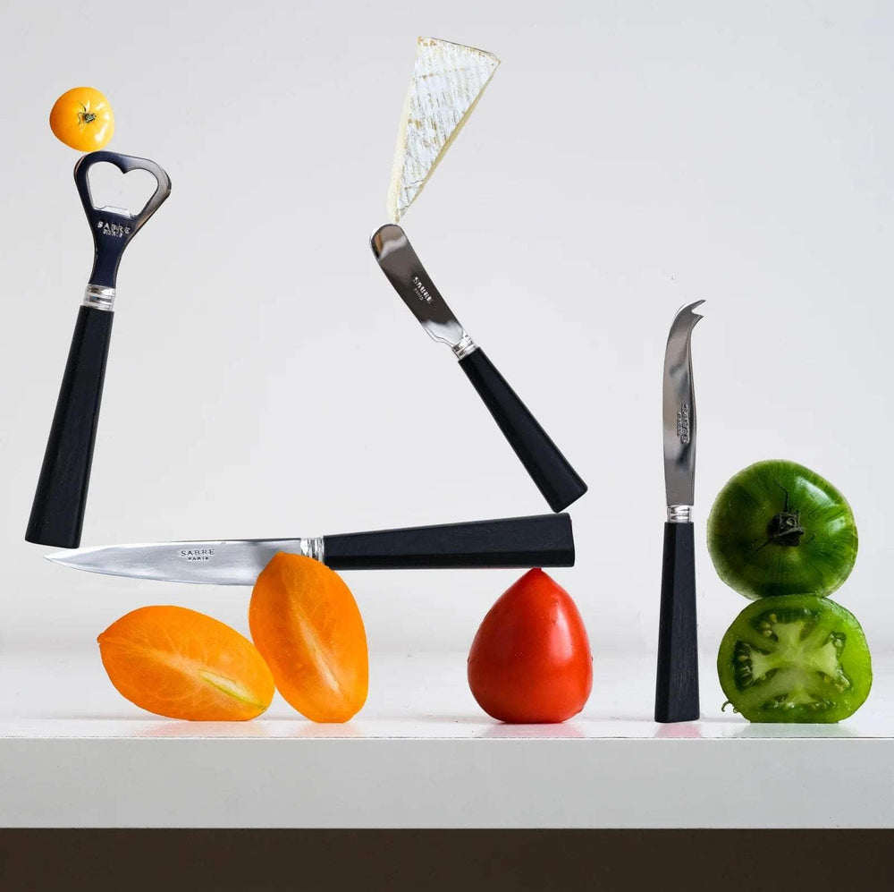 Natural Condiment Spreader | Black Laminated Wood