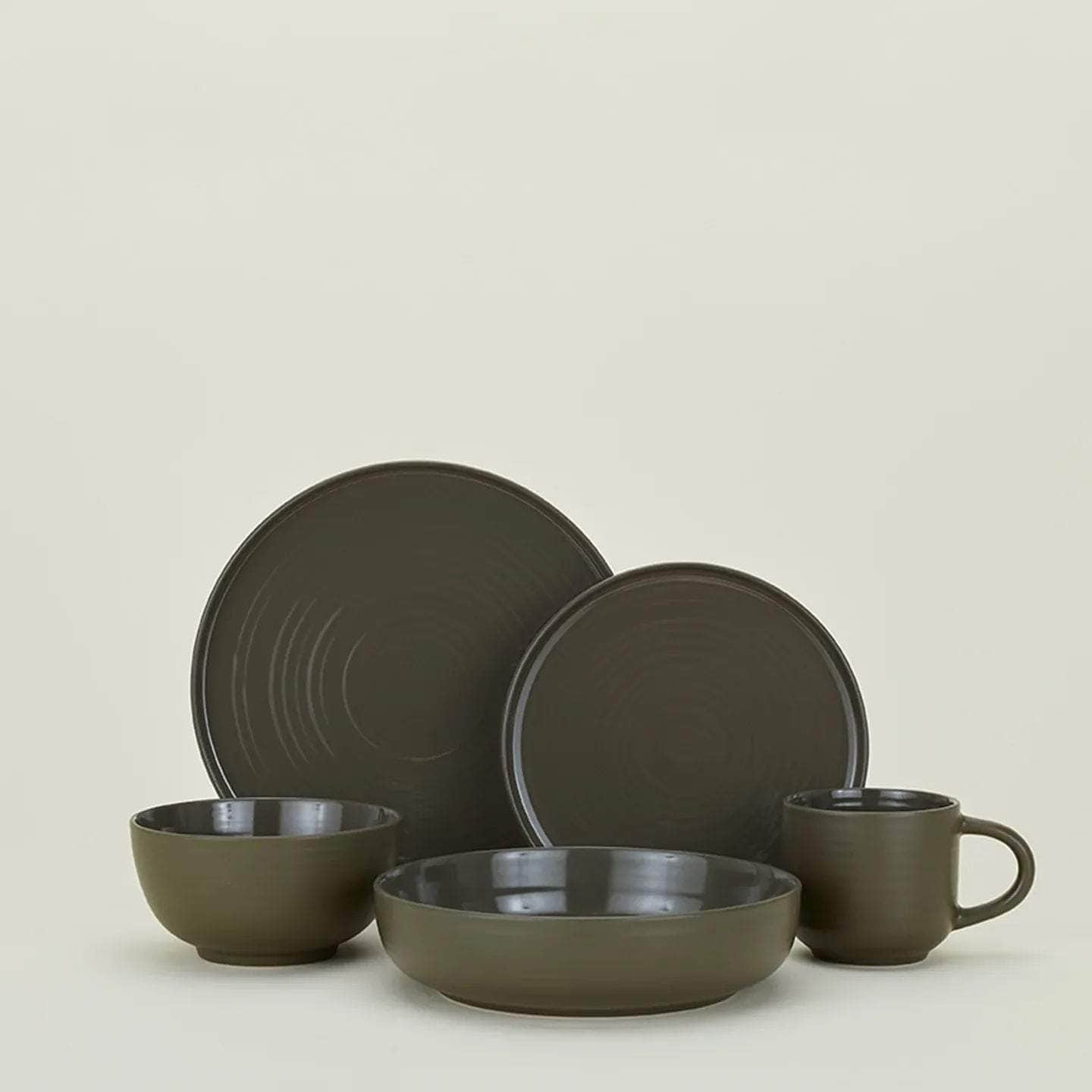 Essential Salad Plate - Set Of 4, Olive