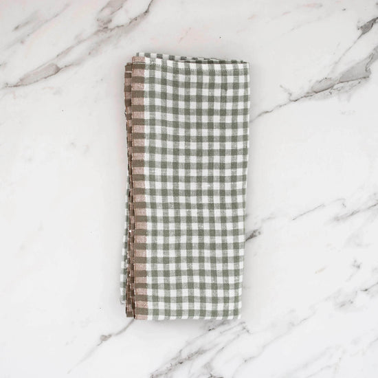 Green Gingham linen Napkin