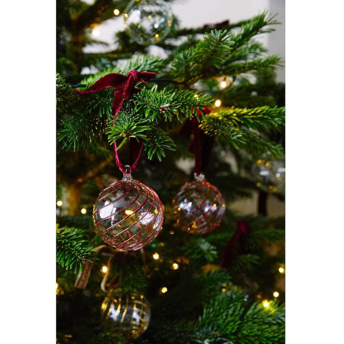 Swirl Glass Bauble - Red