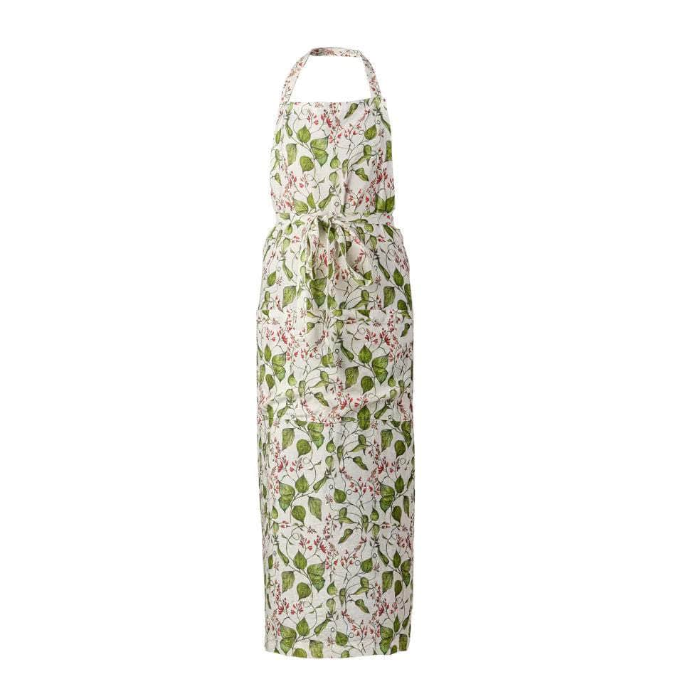 Bean Flower printed Linen Apron