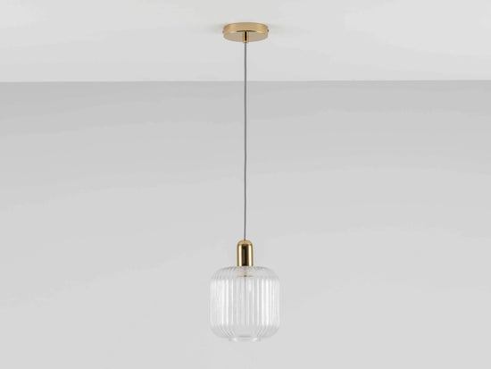 Ribbed Clear Glass Shade Ceiling Light