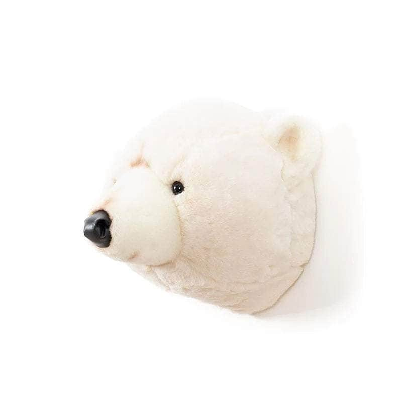 Basile the Polar Bear Wall Mounted Plush Head