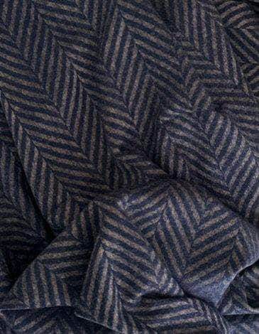 Chevron Chic Alpaca Throw - Navy