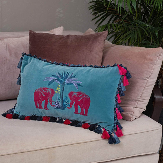 Malabar Ocean Velvet Cushion