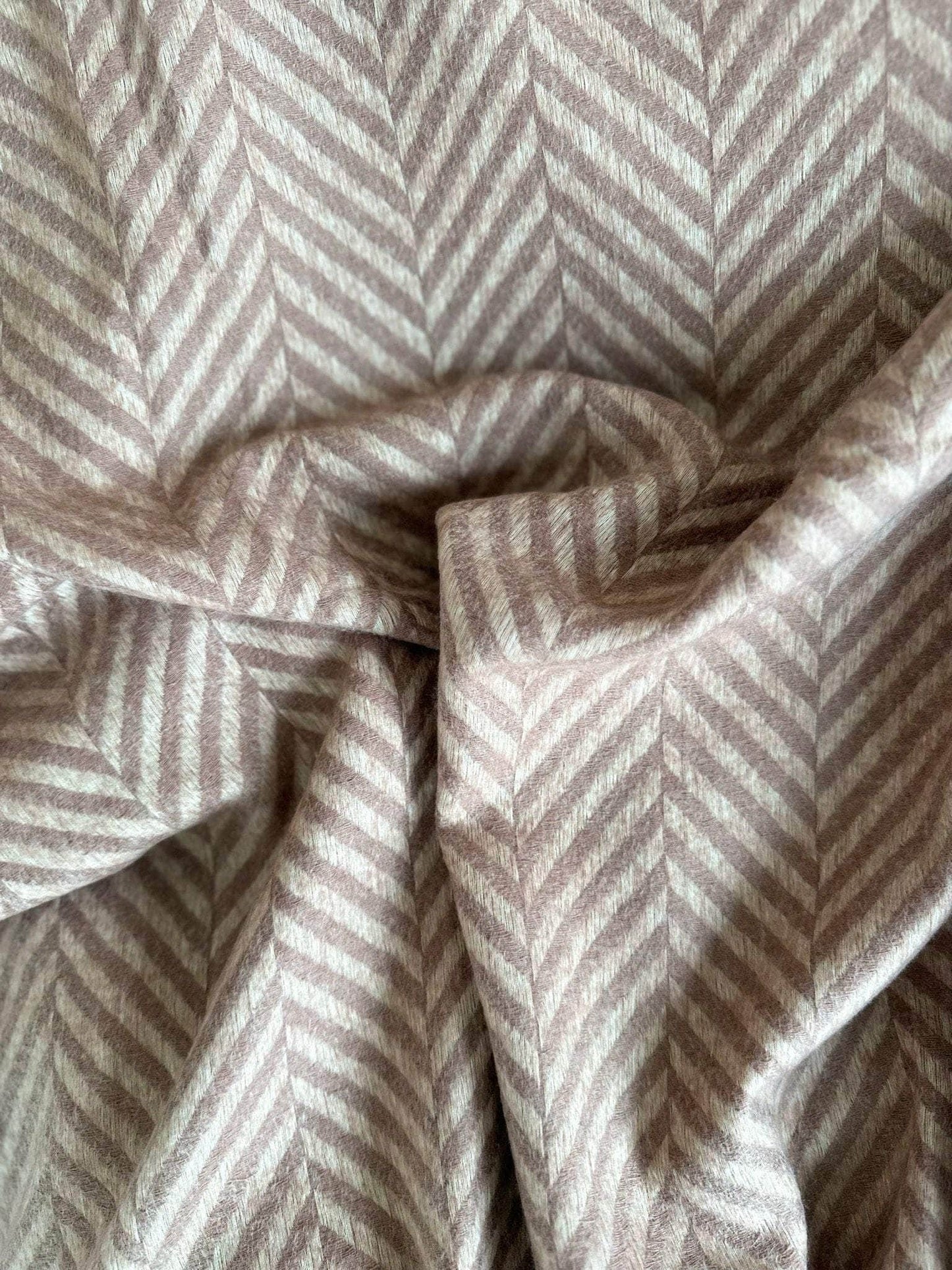 Chevron Chic Alpaca Throw - Wafer