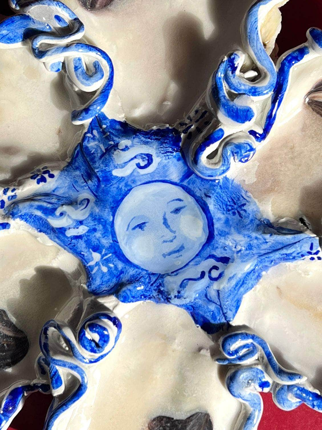 Oyster Serving Dish with Moon Face