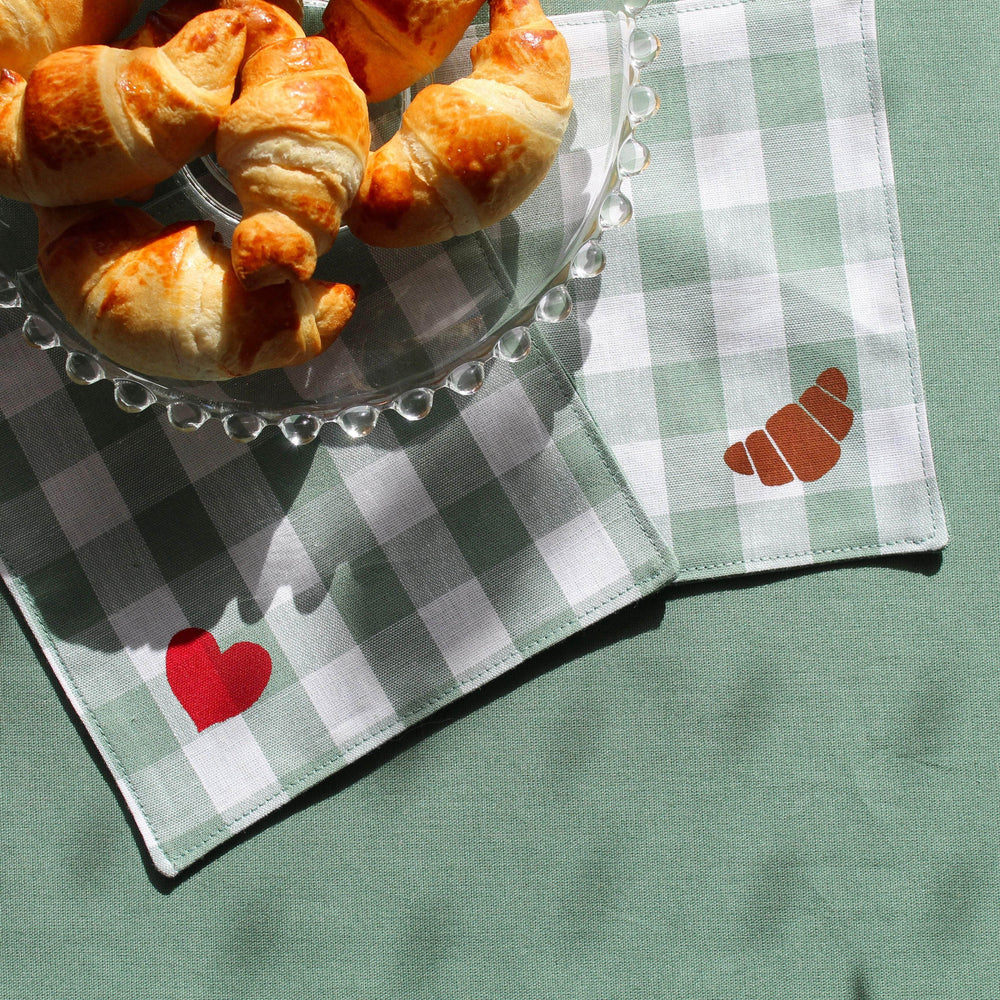 Love Croissant Gingham Napkins