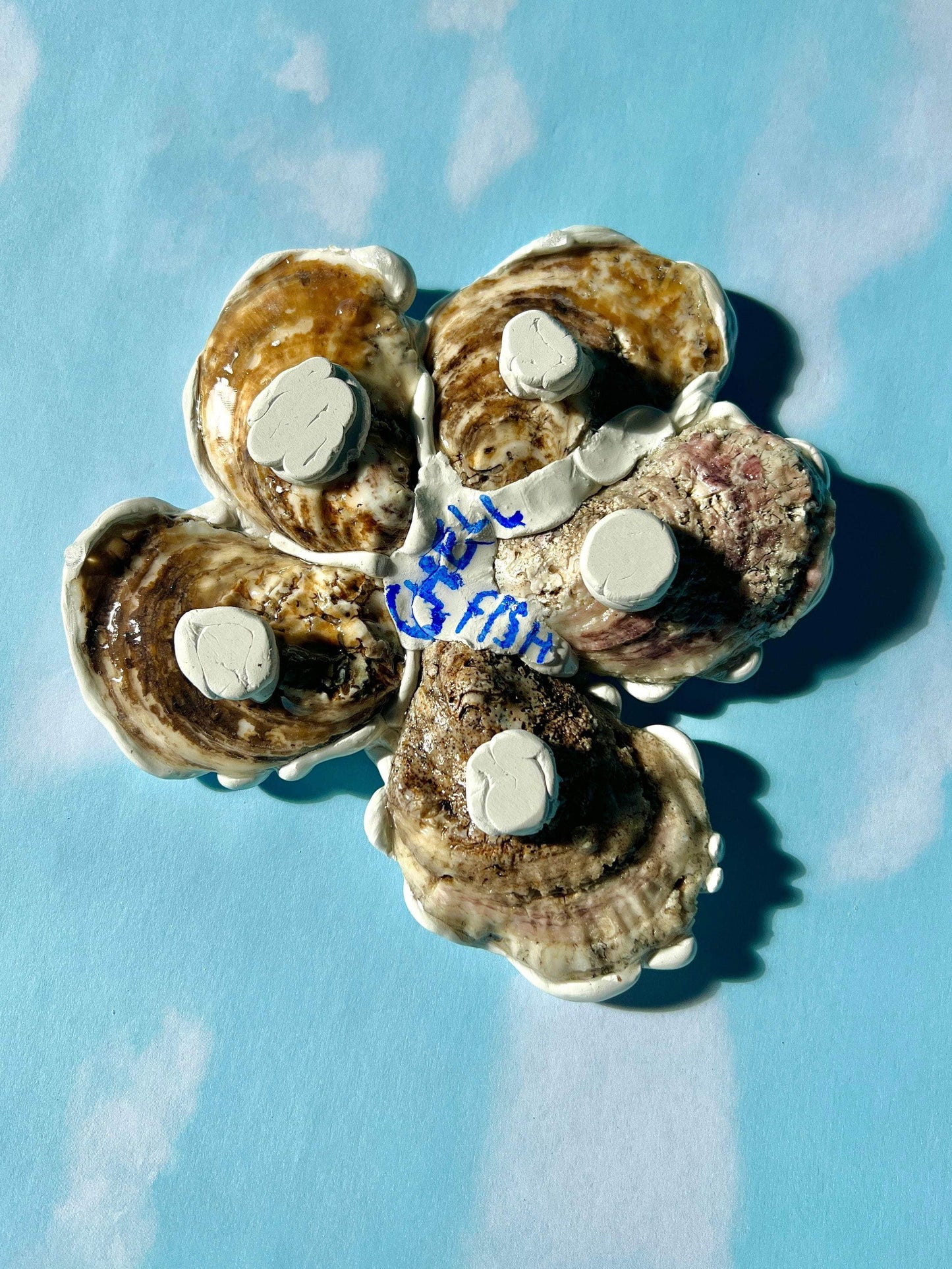 Oyster Serving Dish with Red Buds