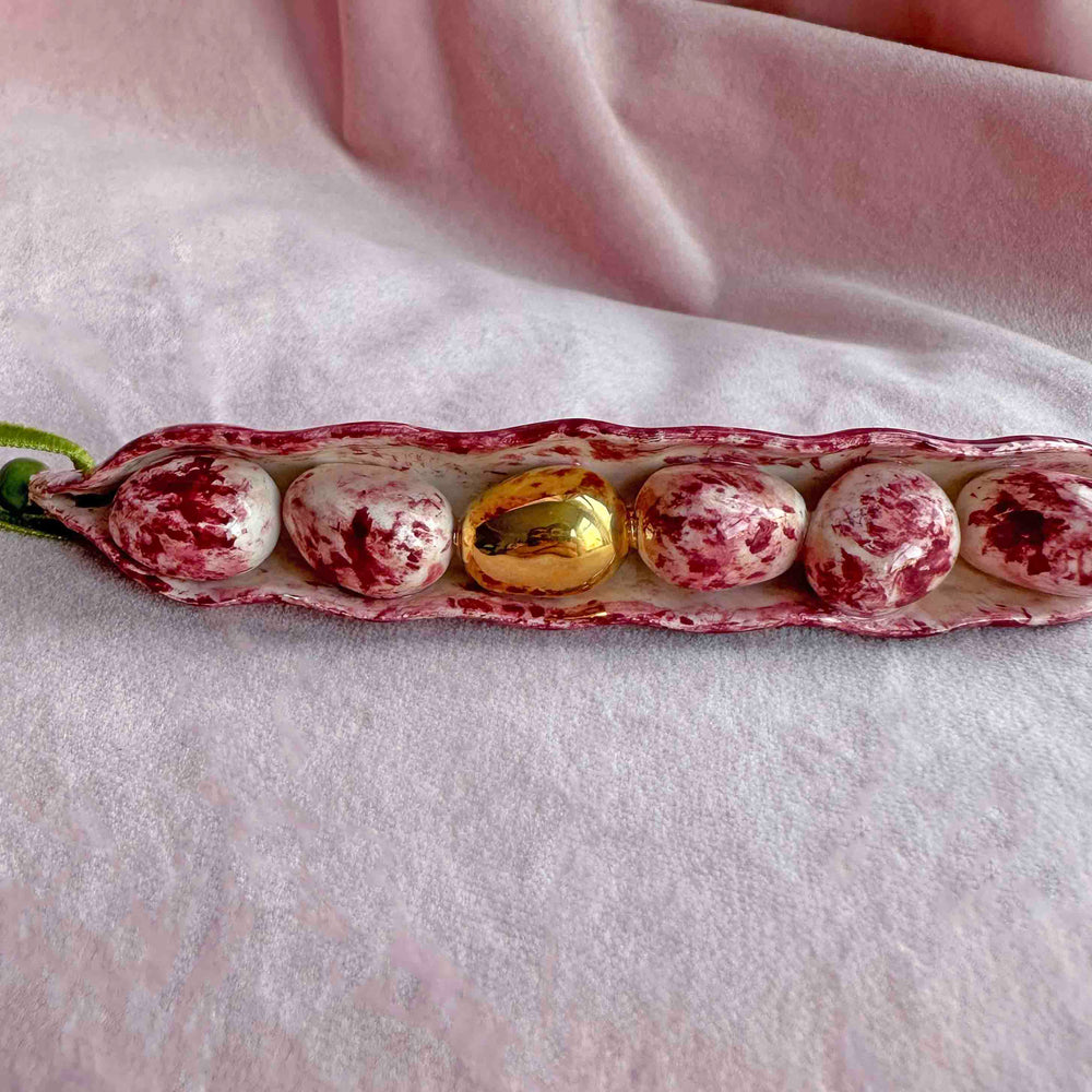 Ceramic Borlotti Bean Christmas Decoration